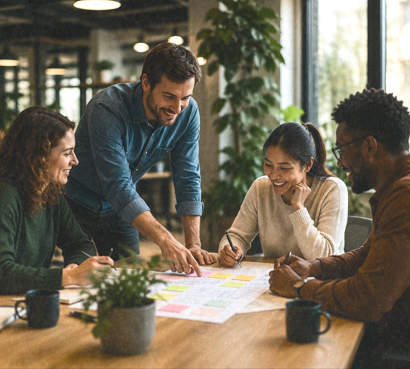 Atelier QVCT en entreprise : équipe RH en session de travail collaborative
